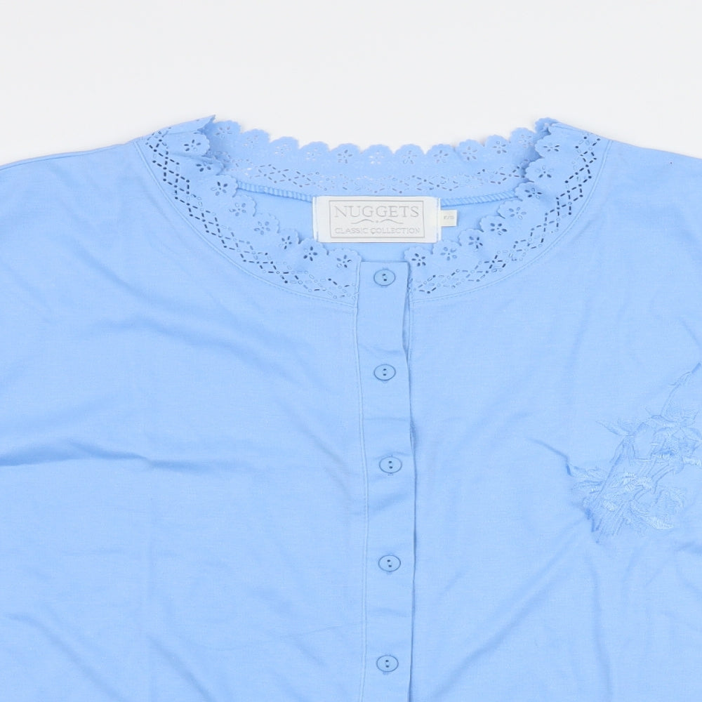 nuggets Womens Blue   Basic Button-Up One Size