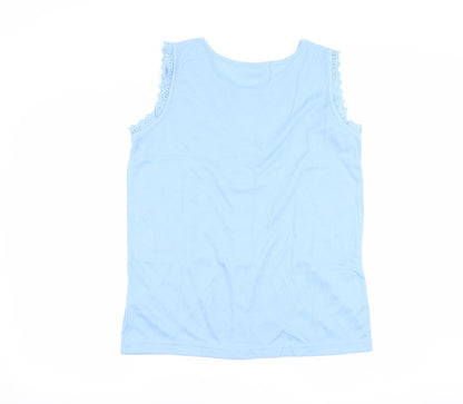 Back view of nuggets women’s blue basic tank, size M