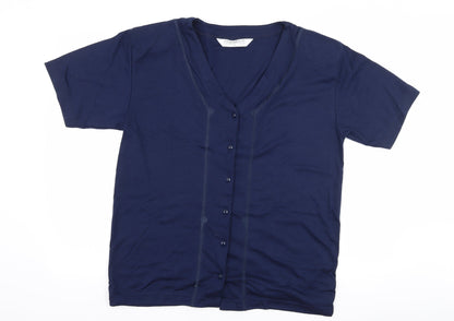 Additional front view of paramour women’s blue basic button-up, size S