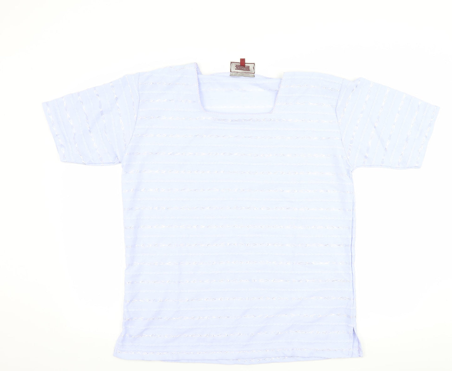 Icecube Womens Purple Striped  Basic T-Shirt Size L