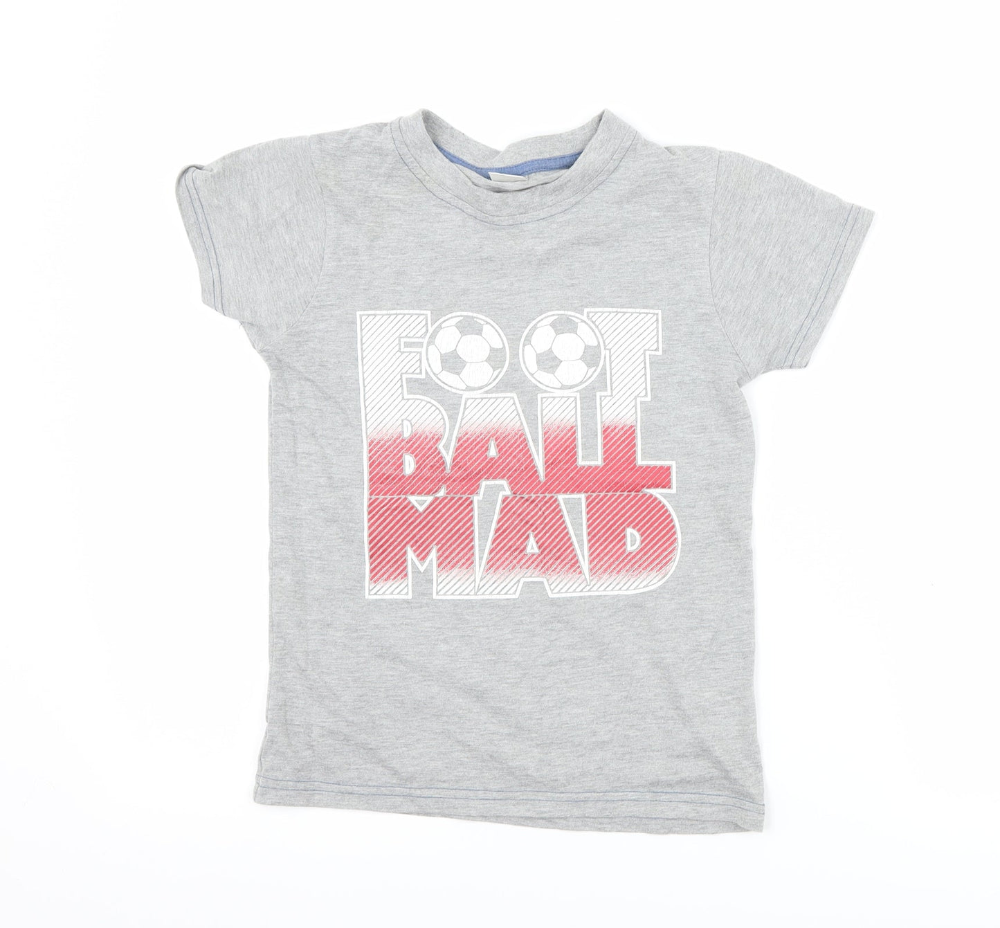 Preworn Boys Grey   Basic Button-Up Size 8 Years  - football mad