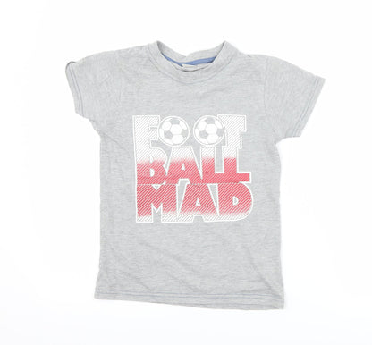 Additional front view of Preworn boys’ grey basic button-up, size 8, years - football mad