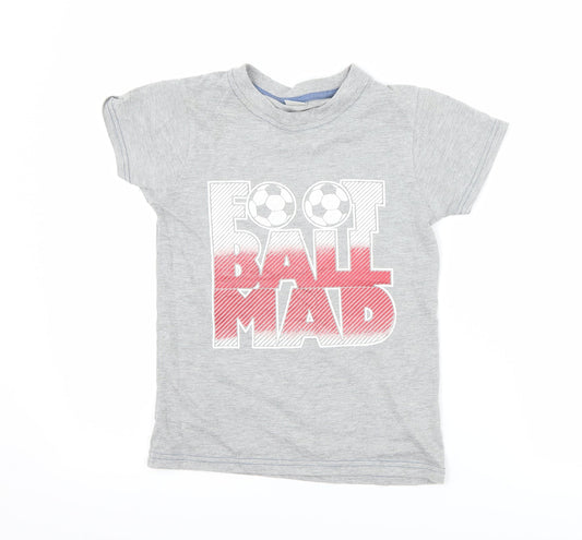 Preworn Boys Grey   Basic Button-Up Size 8 Years  - football mad