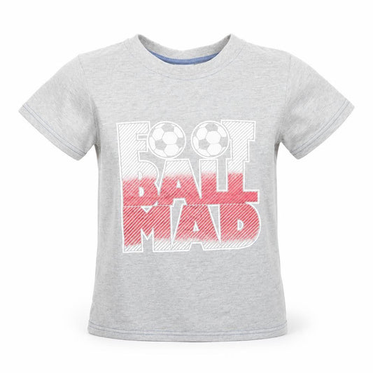 Front view of Preworn boys’ grey basic button-up, size 8, years - football mad