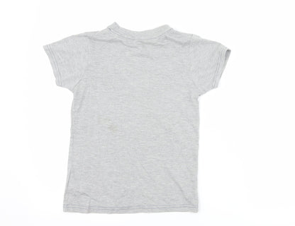 Back view of Preworn boys’ grey basic button-up, size 8, years - football mad