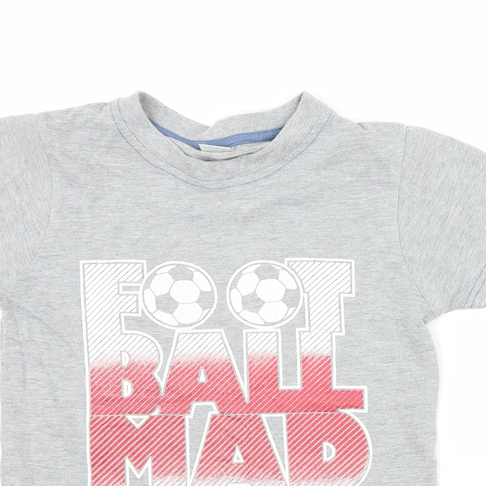Preworn Boys Grey   Basic Button-Up Size 8 Years  - football mad