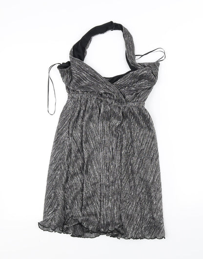 Additional front view of Miss Selfridge women’s silver a-line, size UK 6