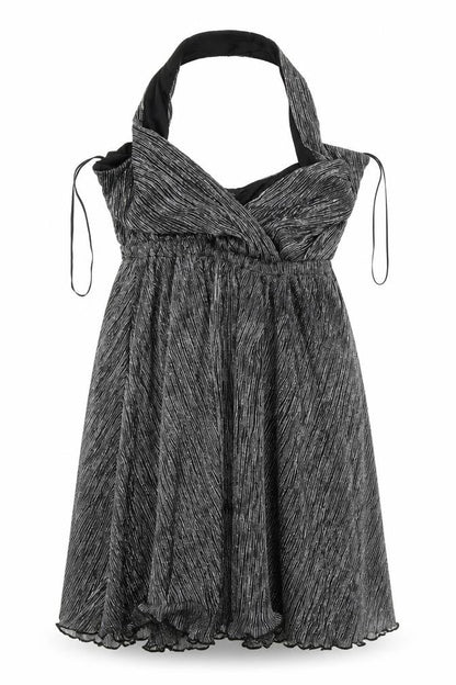 Front view of Miss Selfridge women’s silver a-line, size UK 6