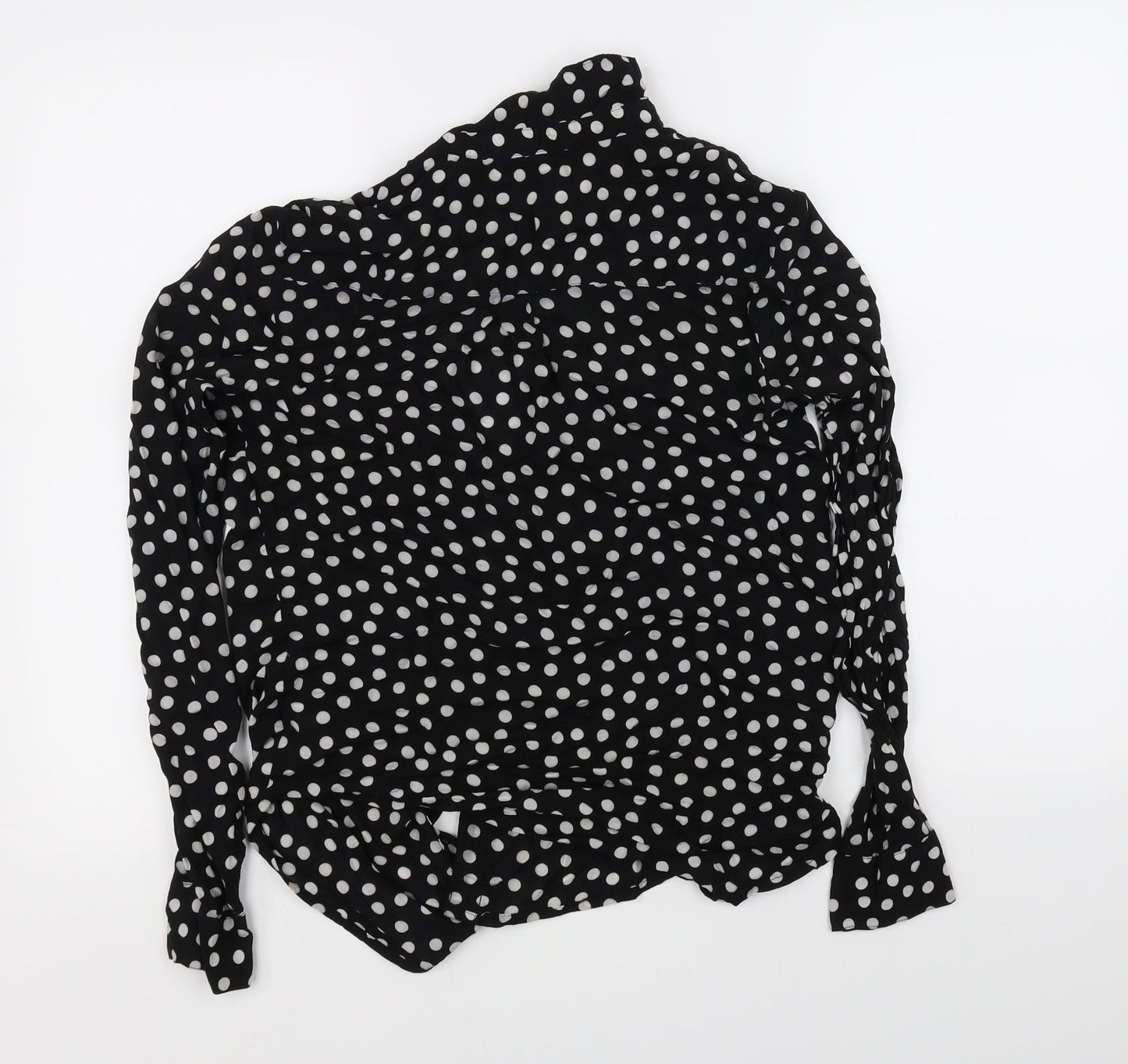 NEXT Womens Black Polka Dot  Basic Button-Up Size 8