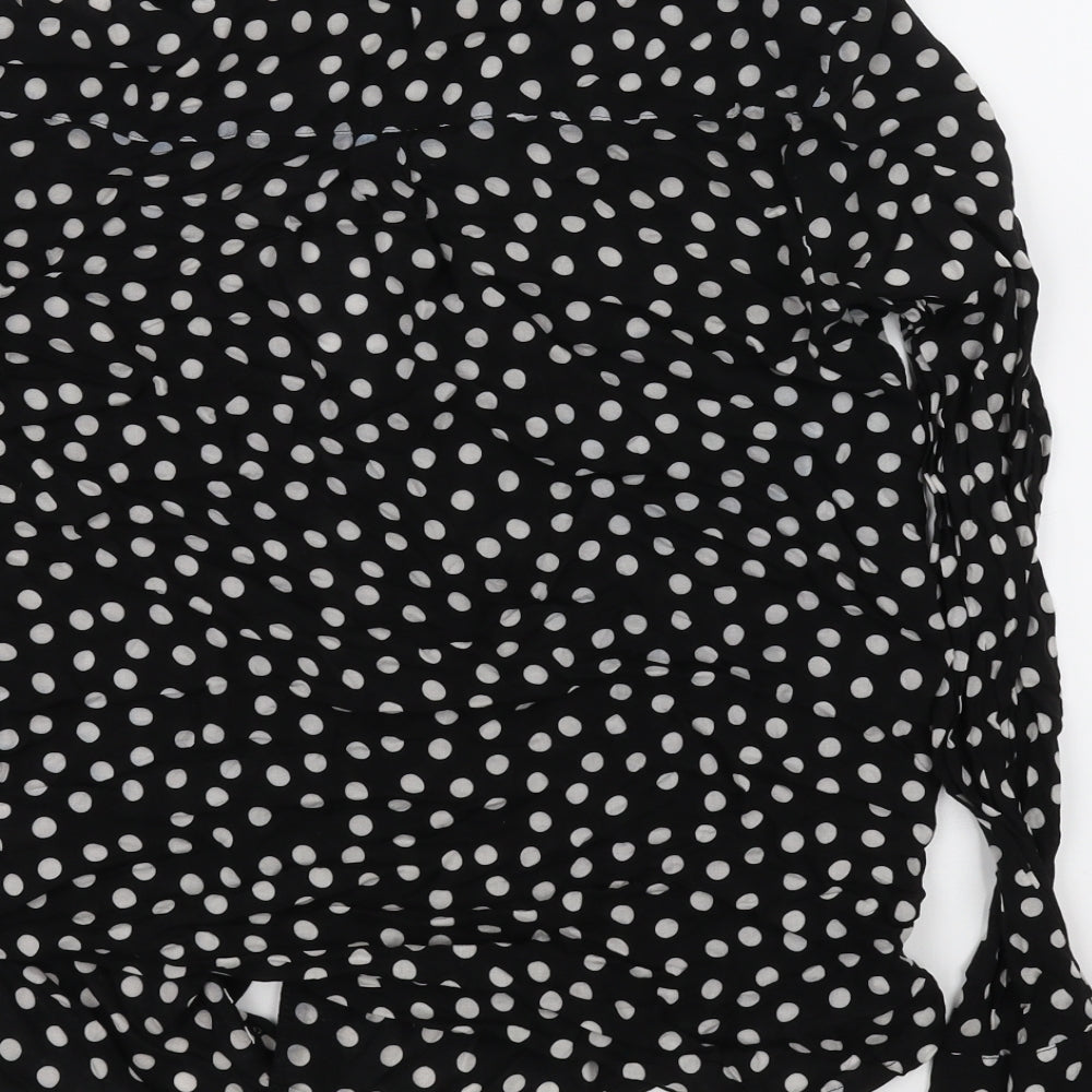 NEXT Womens Black Polka Dot  Basic Button-Up Size 8