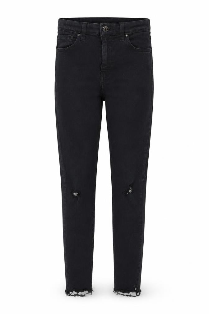 Topshop Womens Black   Straight Jeans Size 8 L28 in