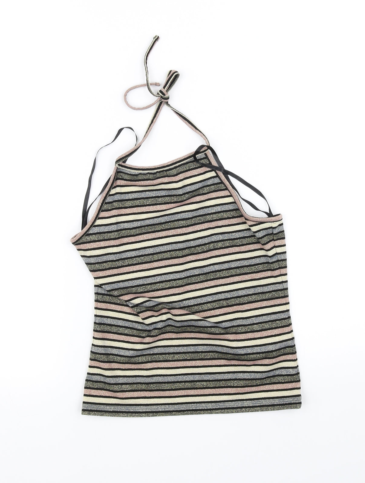 Topshop Womens Pink Striped  Basic T-Shirt Size 12