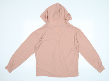 Back view of In the Style women’s pink pullover hoodie, size UK 10