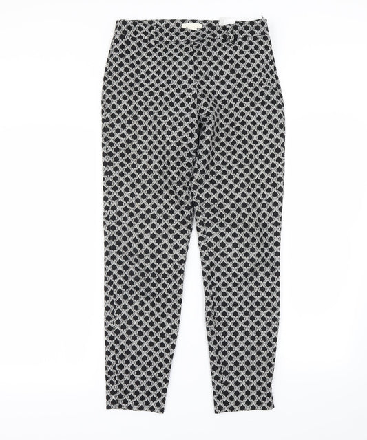 H&M Womens Black Geometric  Straight Jeans Size 6 L24 in