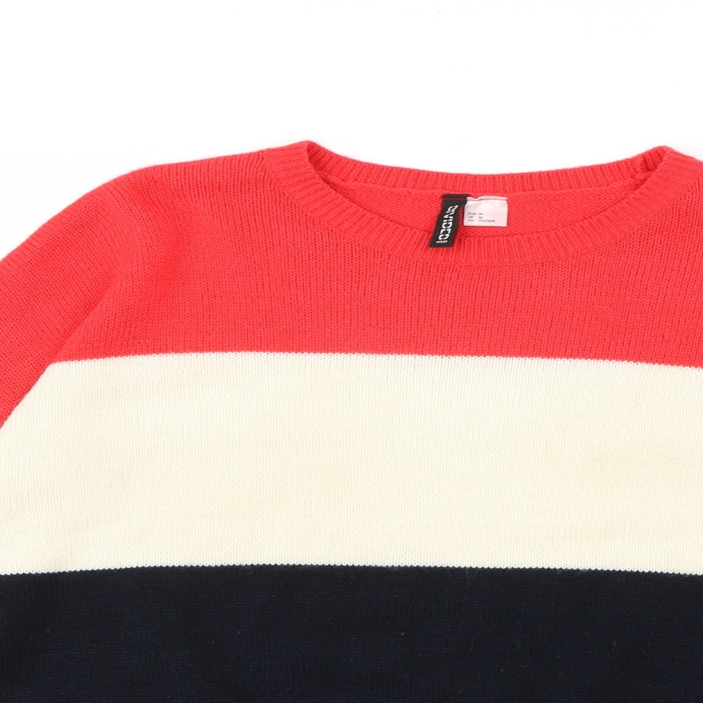 H&M Womens Multicoloured Striped  Pullover Jumper Size M