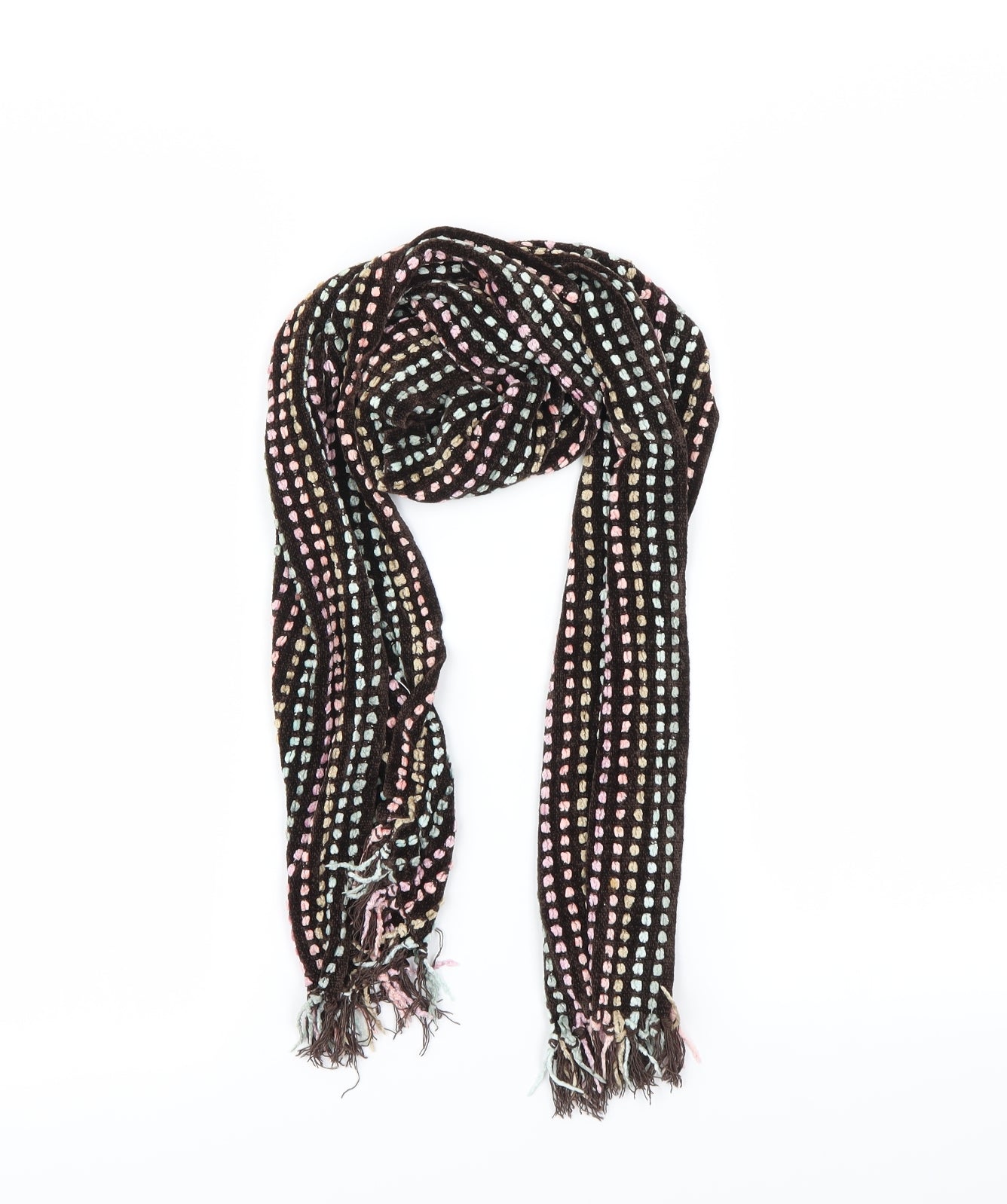 Preworn Womens Brown Polka Dot   Scarf