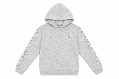 Front view of F&F girls’ grey pullover hoodie, size 9-10, years