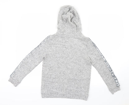 Back view of F&F girls’ grey pullover hoodie, size 9-10, years