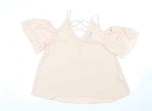Primark Womens Pink  Mesh Basic Blouse Size 8