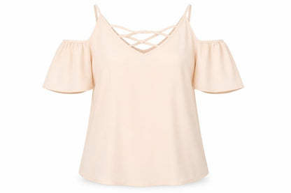 Front view of Primark women’s pink mesh basic blouse, size UK 8