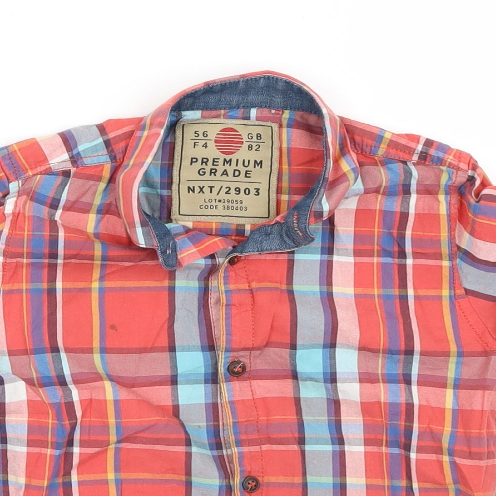 NEXT Boys Red Check  Basic Button-Up Size 4 Years