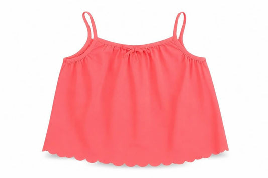 Front view of Tu girls’ pink mesh camisole blouse, size 7, years