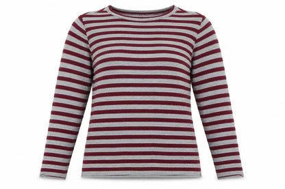 Front view of Bexleys women’s red striped jumper, size S