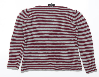 Back view of Bexleys women’s red striped jumper, size S