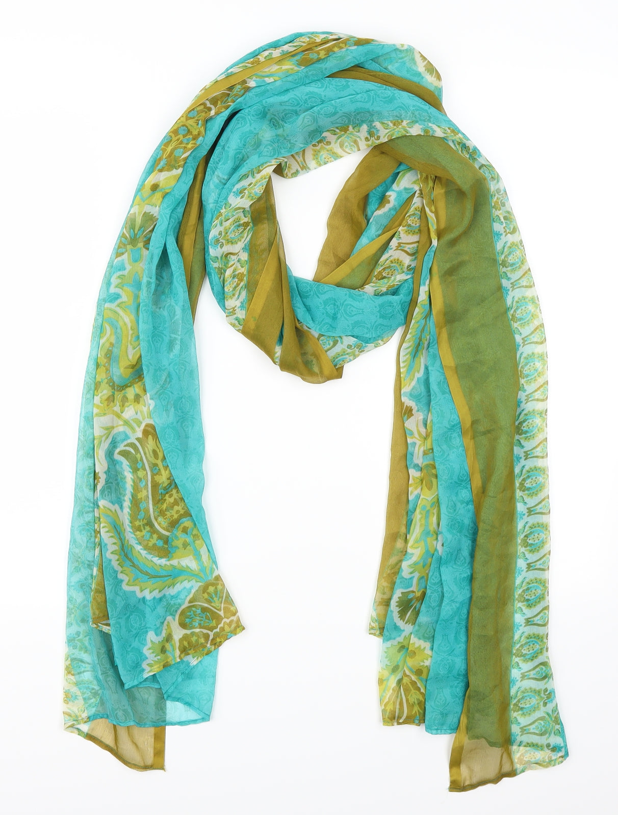 Preworn Womens Blue Geometric   Scarf
