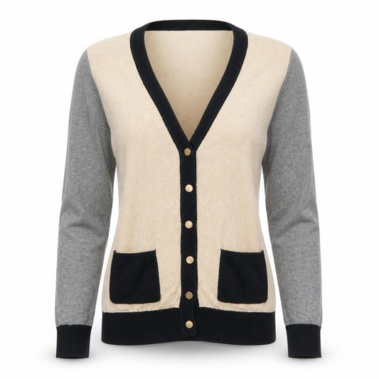 Atmosphere Womens Beige   Cardigan Jumper Size 8  - Colour Block
