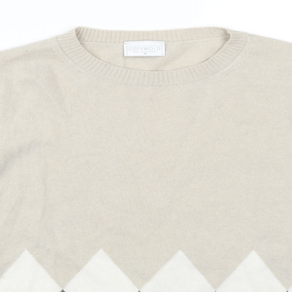 Cotswold Womens Beige Argyle/Diamond  Pullover Jumper Size M