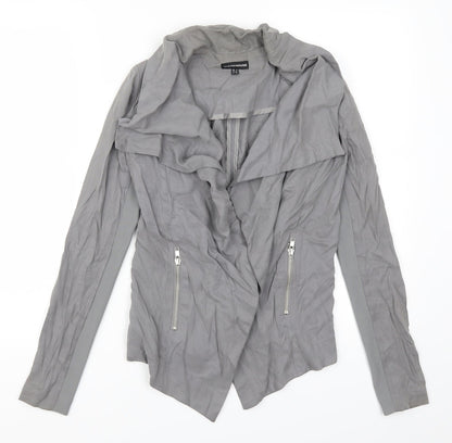 Additional front view of Warehouse women’s grey jacket, size UK 6