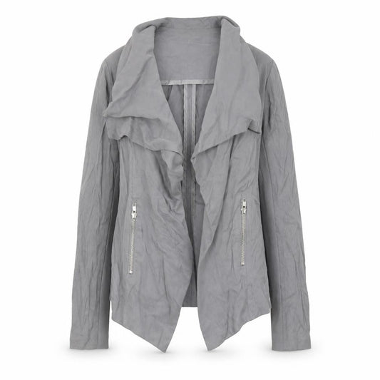 Front view of Warehouse women’s grey jacket, size UK 6