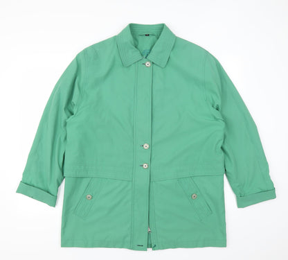 Additional front view of Stratus women’s green jacket coat, size UK 14