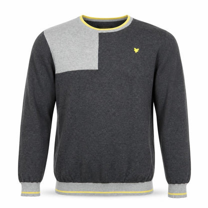 Front view of Fabric of Life men’s grey jumper, size M