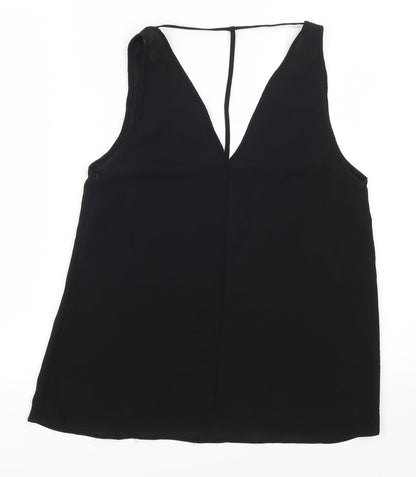Back view of River Island women’s black basic tank, size UK 8