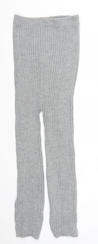 Additional front view of Preworn women’s grey trousers, size UK 27, in, 25-inch leg