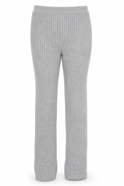 Front view of Preworn women’s grey trousers, size UK 27, in, 25-inch leg