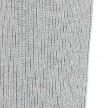 Close-up detail of Preworn women’s grey trousers, size UK 27, in, 25-inch leg