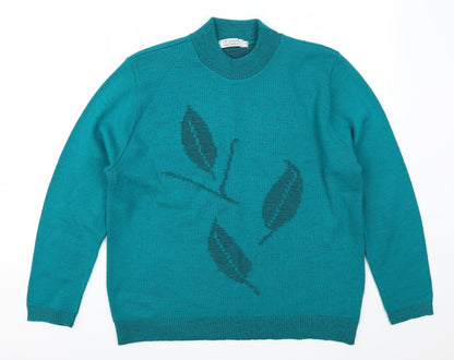 Additional front view of Classics women’s blue jumper, size L, - leaf