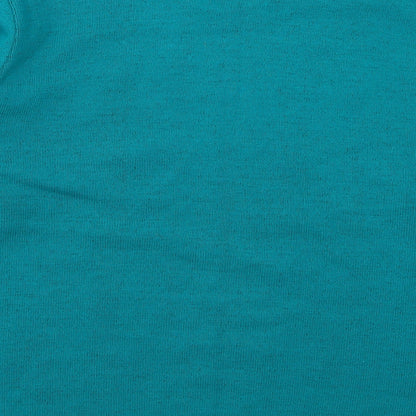 Brand and care label for Classics women’s blue jumper, size L, - leaf