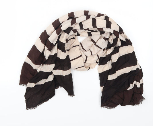 Preworn Womens Brown Striped   Scarf