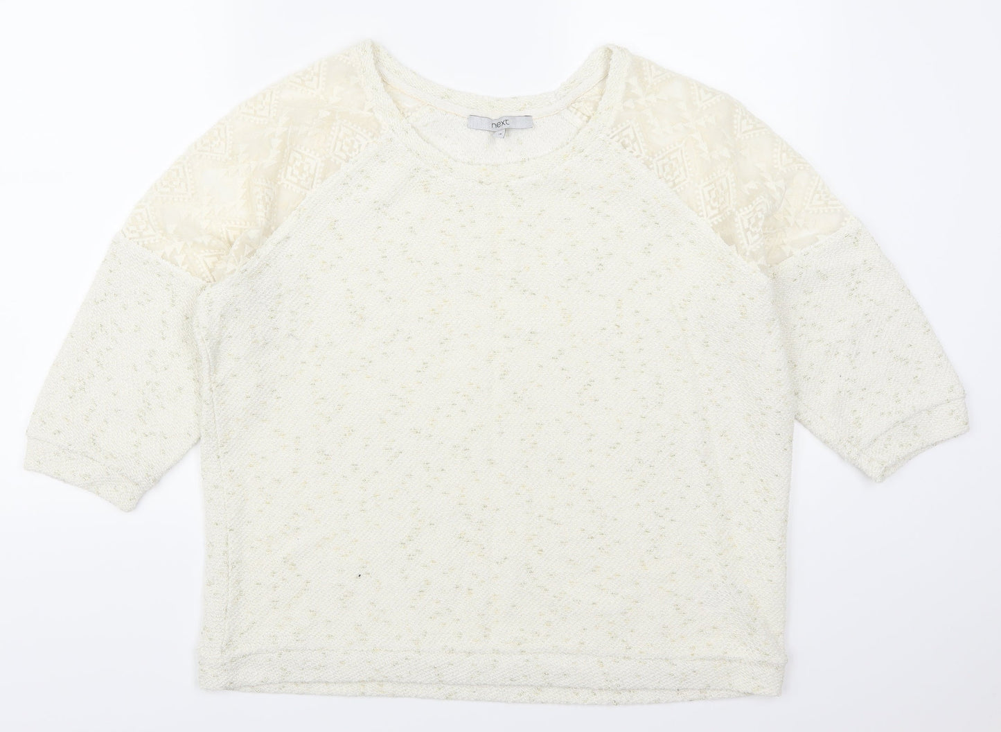 NEXT Womens Ivory Geometric  Pullover Jumper Size 16