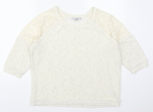 NEXT Womens Ivory Geometric  Pullover Jumper Size 16