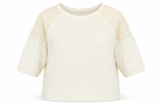 Front view of Next women’s ivory geometric jumper, size UK 16