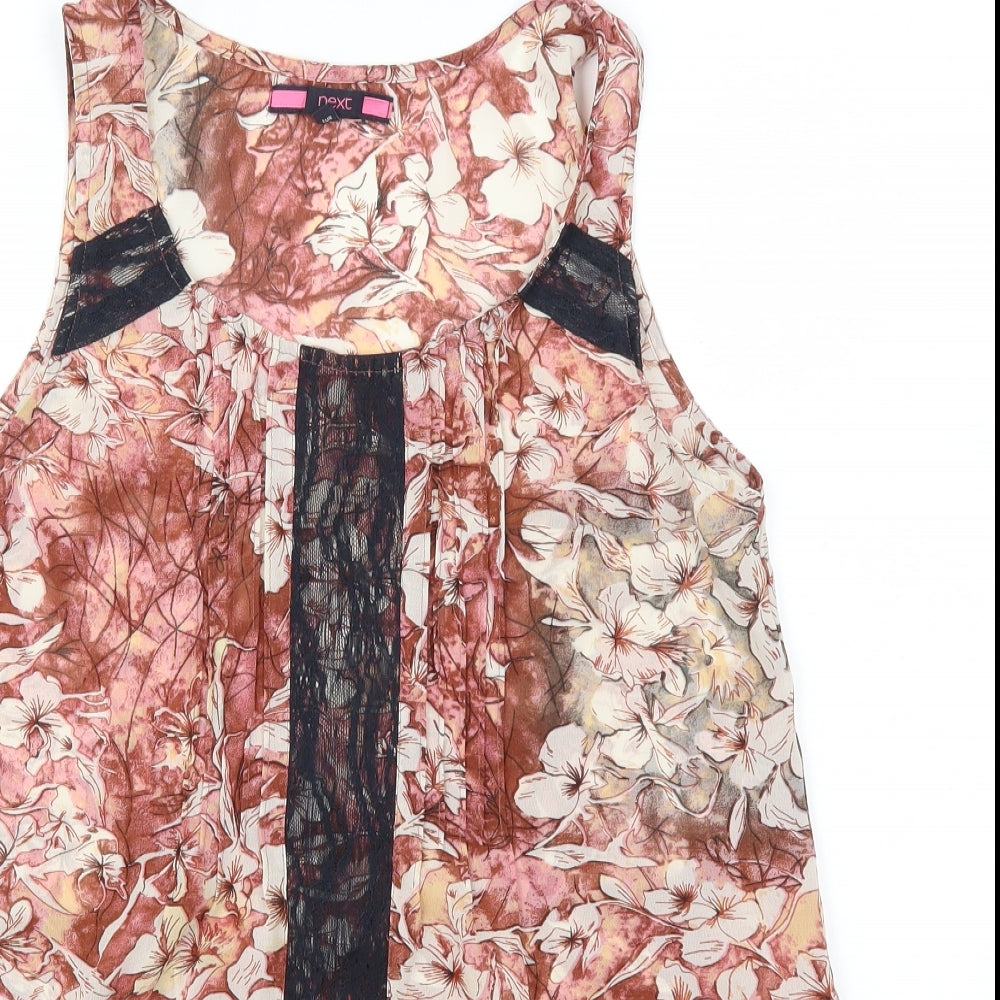 NEXT Womens Pink Floral  Basic Tank Size 8