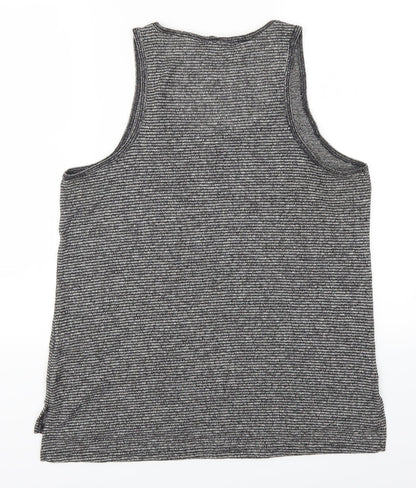 Back view of Next women’s grey striped basic tank, size UK 12