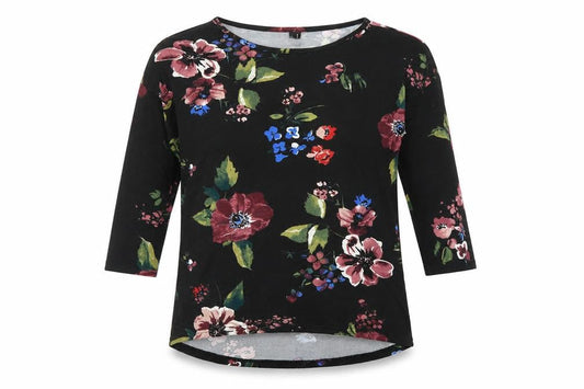 Front view of Vero Moda women’s black floral jumper, size M