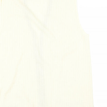 Brand and care label for Klassique women’s yellow cardigan jumper, size S