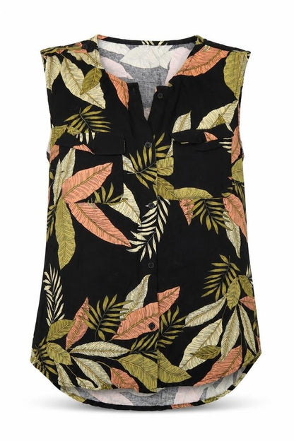 Front view of Studio women’s black basic button-up, size UK 12